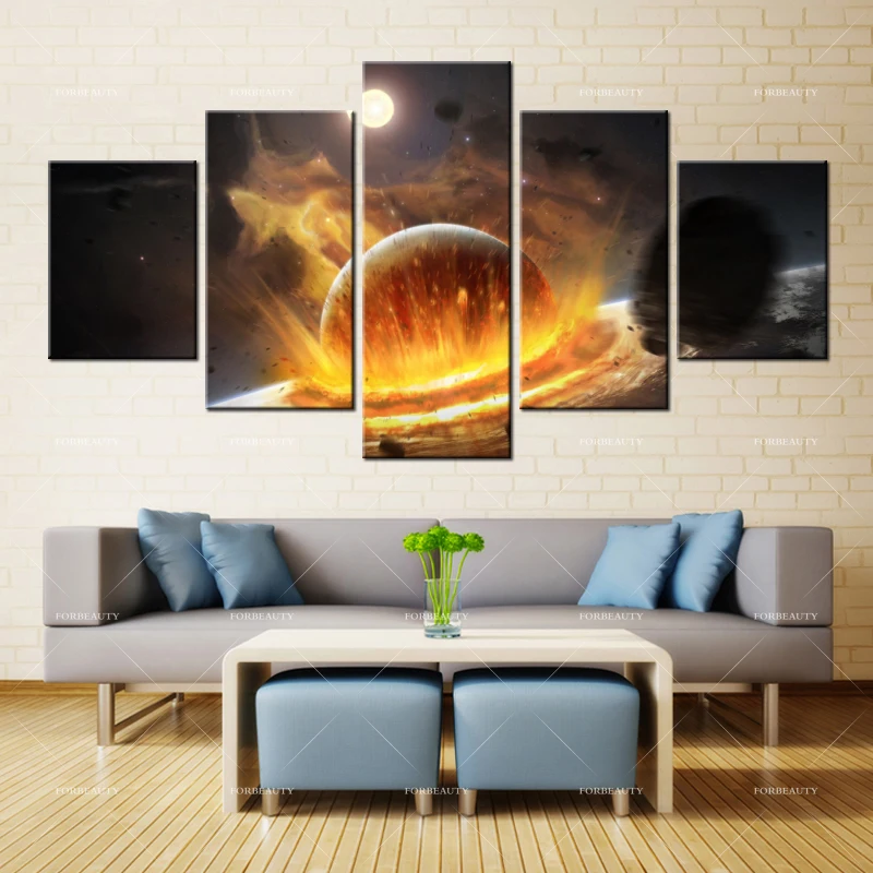 

Forbeauty Canvas Painting Wall Art planet_impact_space Spray Printing Waterproof Ink Home Decor