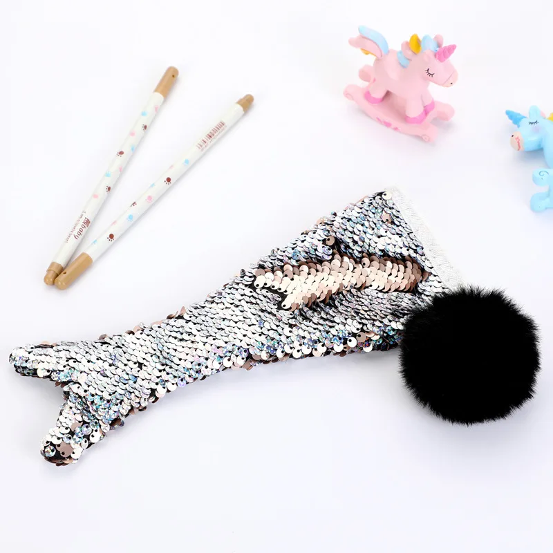 

Snailhouse New Creative Mermaid Tail Shape Coin Purse Hair Ball Zipper Sequins Pen Bag Lipstick Key Bags Mermaid Sequin Pen Case