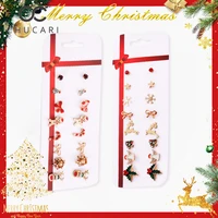 chucari jewelry accessories stud earrings cute santa claus snowman lovely tree bell romantic christmas gifts for women girls kid