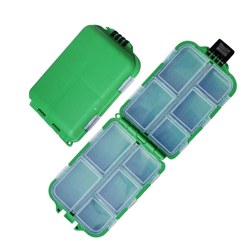 

10 Compartment Mini Storage Case Flying Fishing Tackle Box Fishing Spoon Hook Bait Storage Box Fishing Accessories