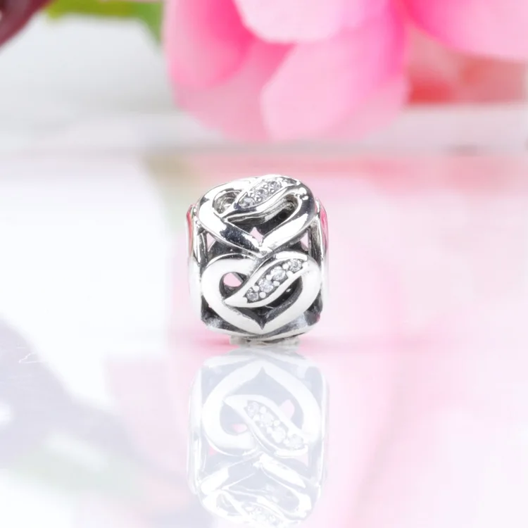 

Amaia Authentic S925 Silver Star Love Ribbon Heart-shaped Hollow Inlaid Zircon Beads Fit Original Bracelets Women Jewelry