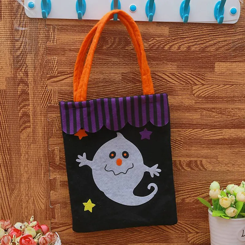 

Halloween Decoration Supplies Pumpkin Skull Witch Cat Trick Or Treat Tote Candy Bags Sacks For Kids Halloween Party Favor Gifts