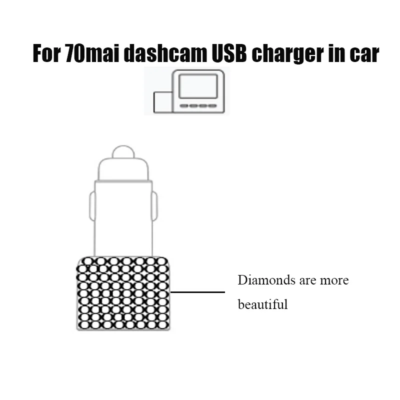 

car accessories dashcam USB dual charging head, Diamond Inlaid Car Safety Hammer Dual USB Charger,Car cigarette lighter