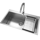 Мойки кухонные из нержавеющей стали, с одним Изливом, цветные, под столешницей или сверху, AQ8923