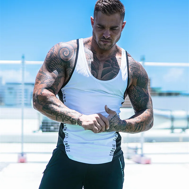 

Summer New Sleeveless Vest Men's Breathable Slim-fit Sports Tight-fitting Base Quick-drying Undershirt Gym Tank Top Men Fitness