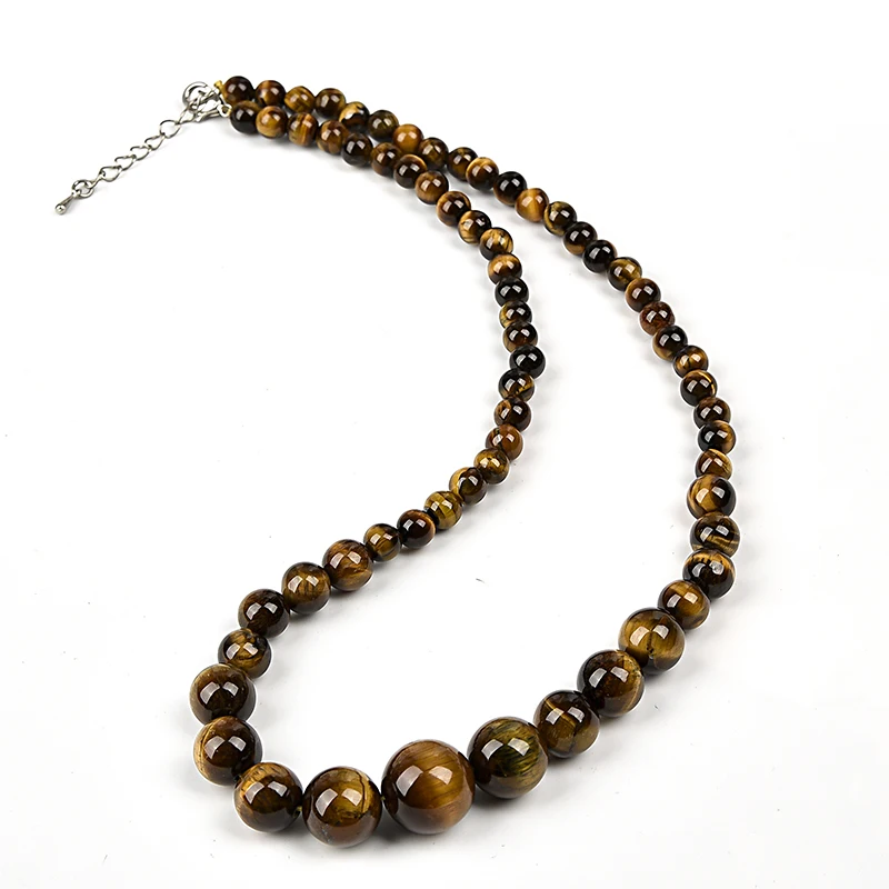 Ожерелье-чокер мужское с натуральным тигровым глазом модное винтажное ювелирное