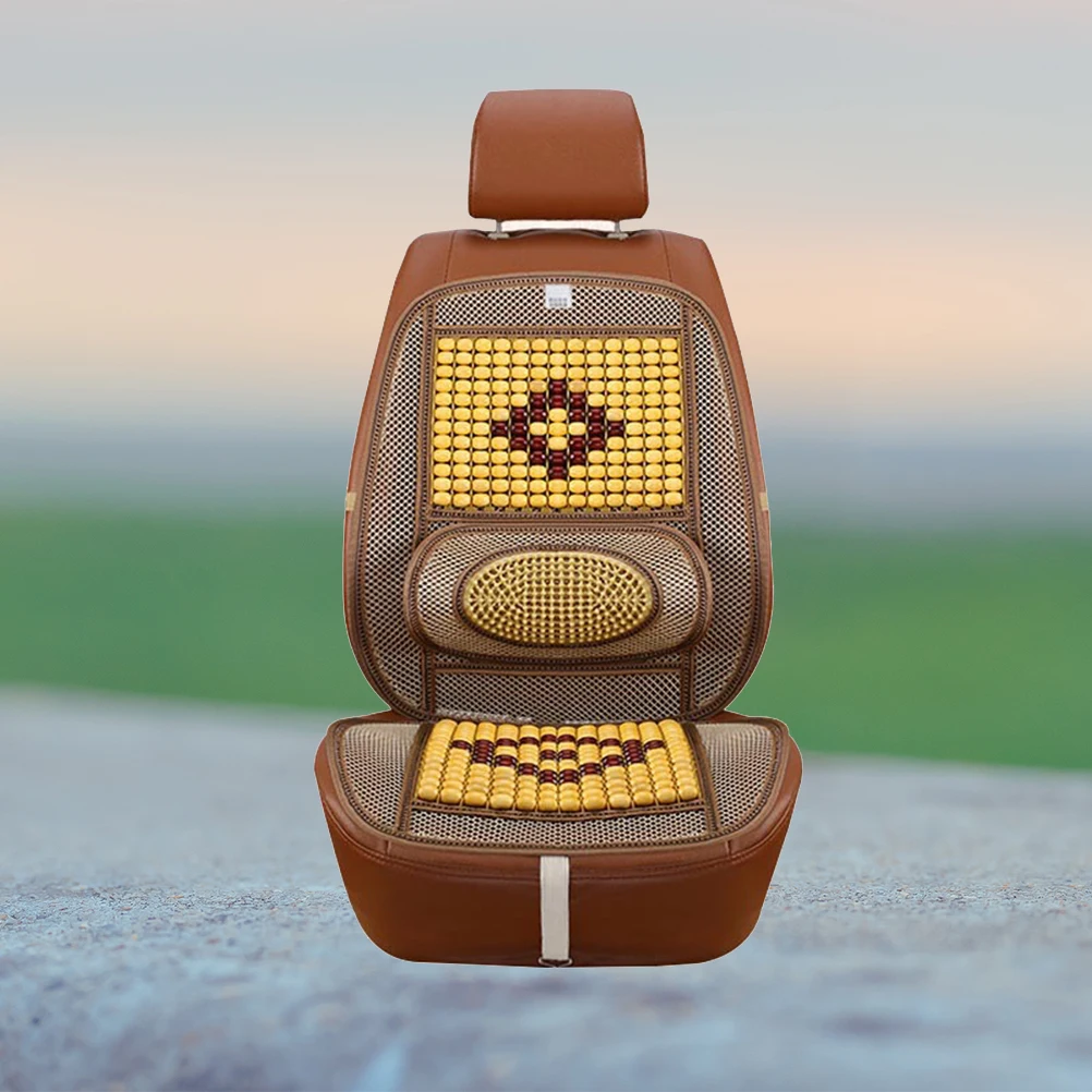 Дышащий Модный летний чехол для автомобильного сиденья с деревянными бусинами