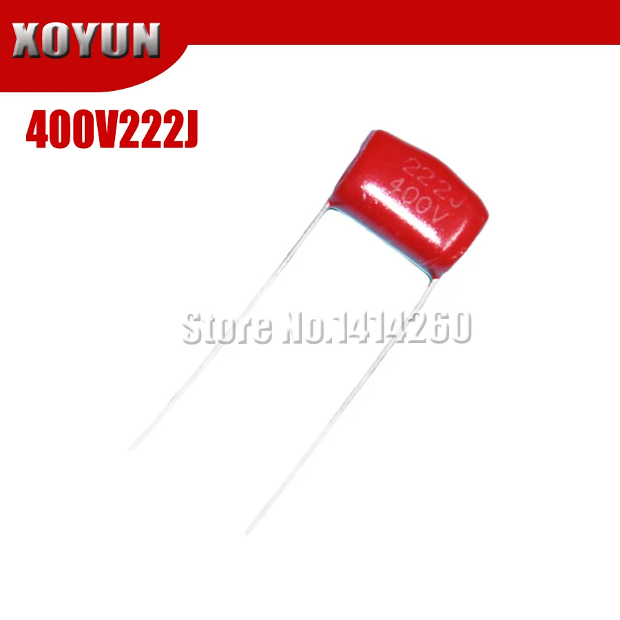 

10 шт. 400V222J 400V2.2NF 400V2200PF 0,0022 мкФ шаг 10 мм 400 В 222J CBB полипропиленовый пленочный конденсатор