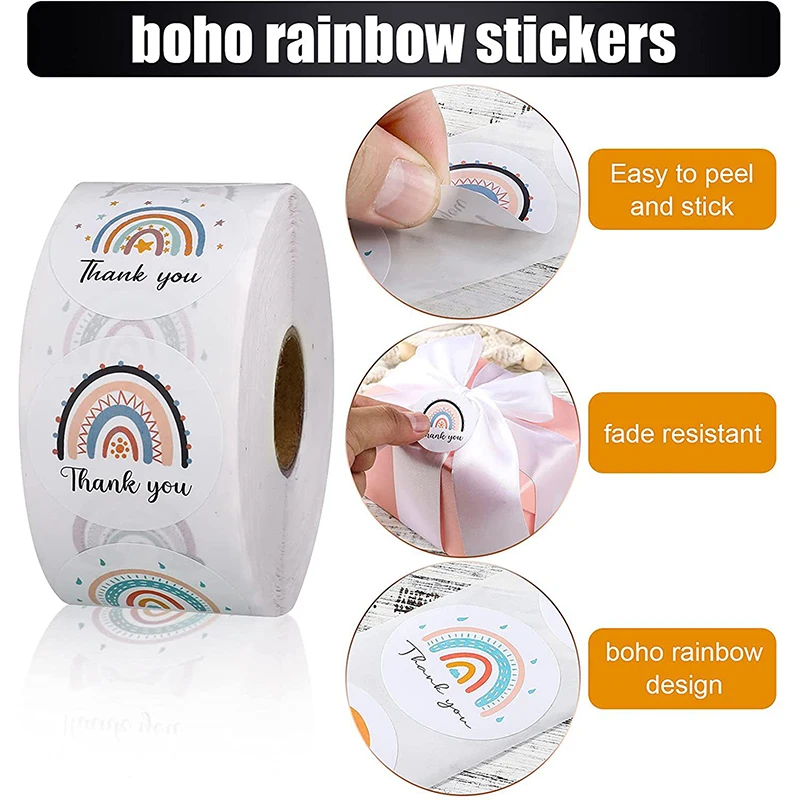 

500 шт., круглые Наклейки «спасибо», 1,5 дюйма