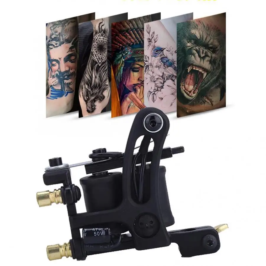 10 Warps Coils Wire Unique Pattern Tattoo Machine Gun Alloy Red Accessories | Красота и здоровье
