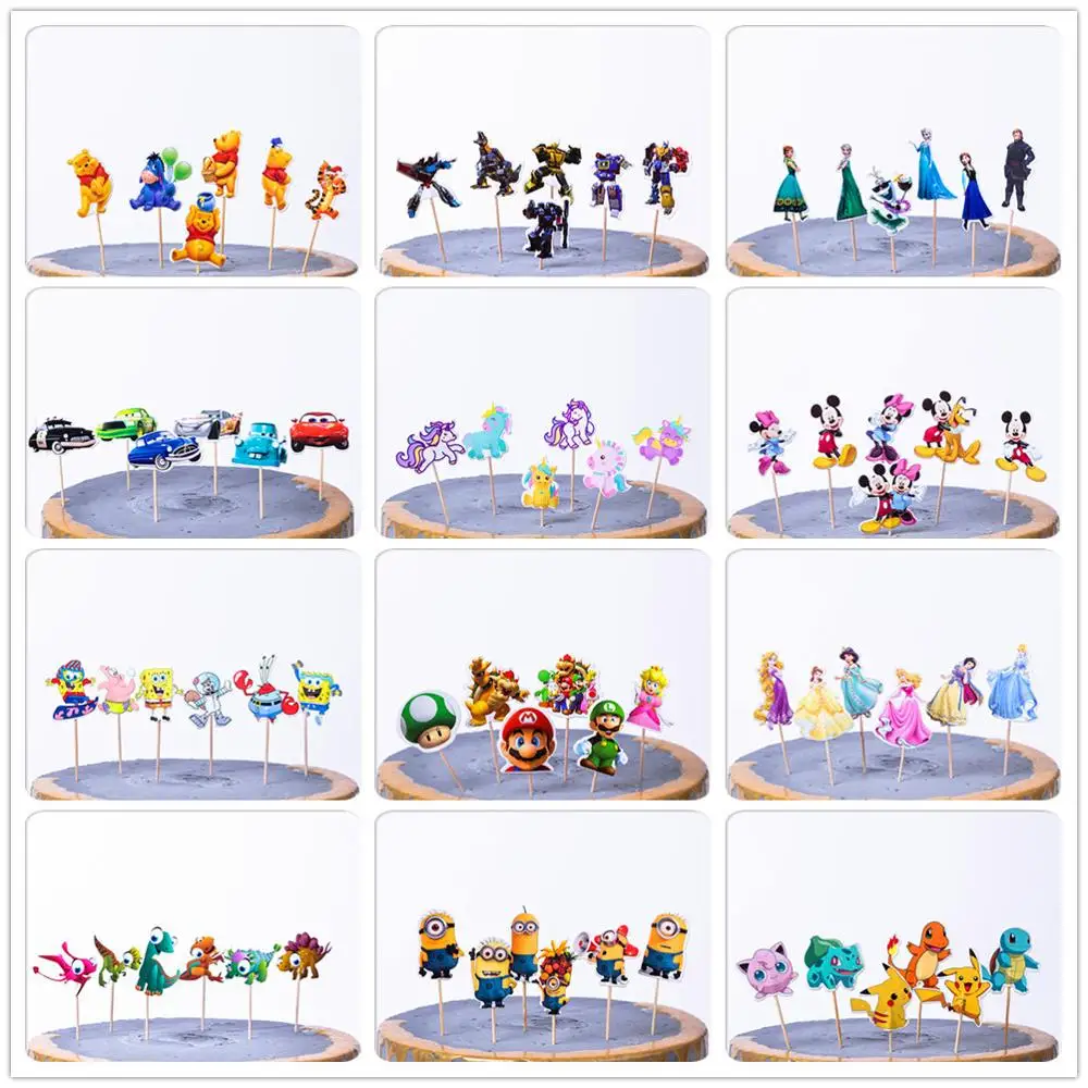 24Pcs/pack Cartoon Mermaid Paper Party Cupcake Toppers Birthday Party Decorations Wedding Marriage Cake Toppers Party Supplies images - 6