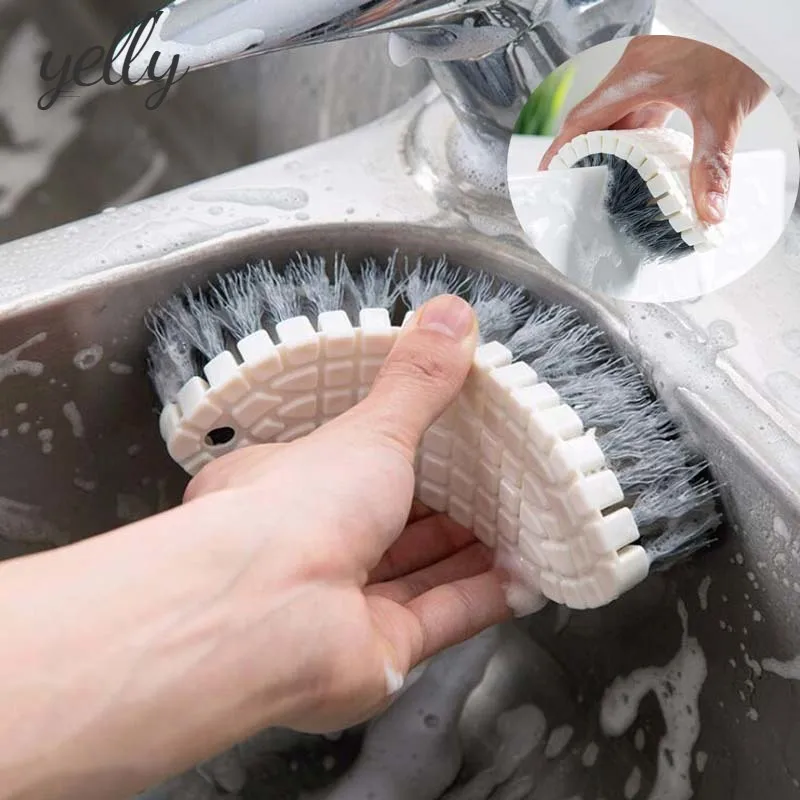 

Кухонная плита, Сгибаемая щетка для чистки ванной комнаты, ванной комнаты, щетка для стирки, кухонные аксессуары, чистящие средства