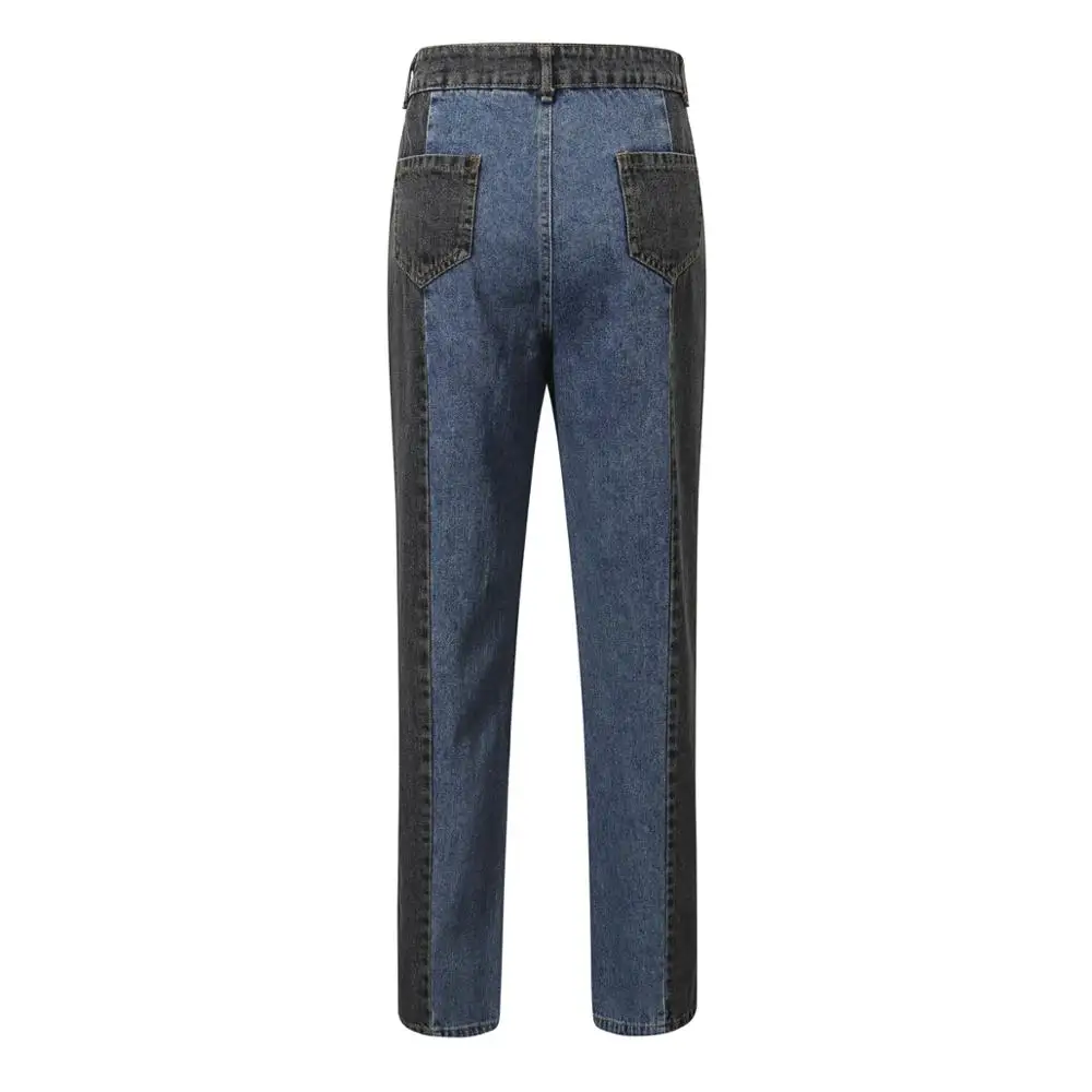 

Casual Hit Color Denim Trouser For Women High Waist Pocket Straight Pencil Jeans Female 2020 Summer Large Size Fashion New