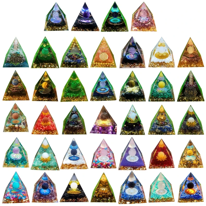 

Pyramid Crystal Stone Energy Generator Healing Natural Crystal Reiki Chakra for Home Bedroom Office Desktop Decoration