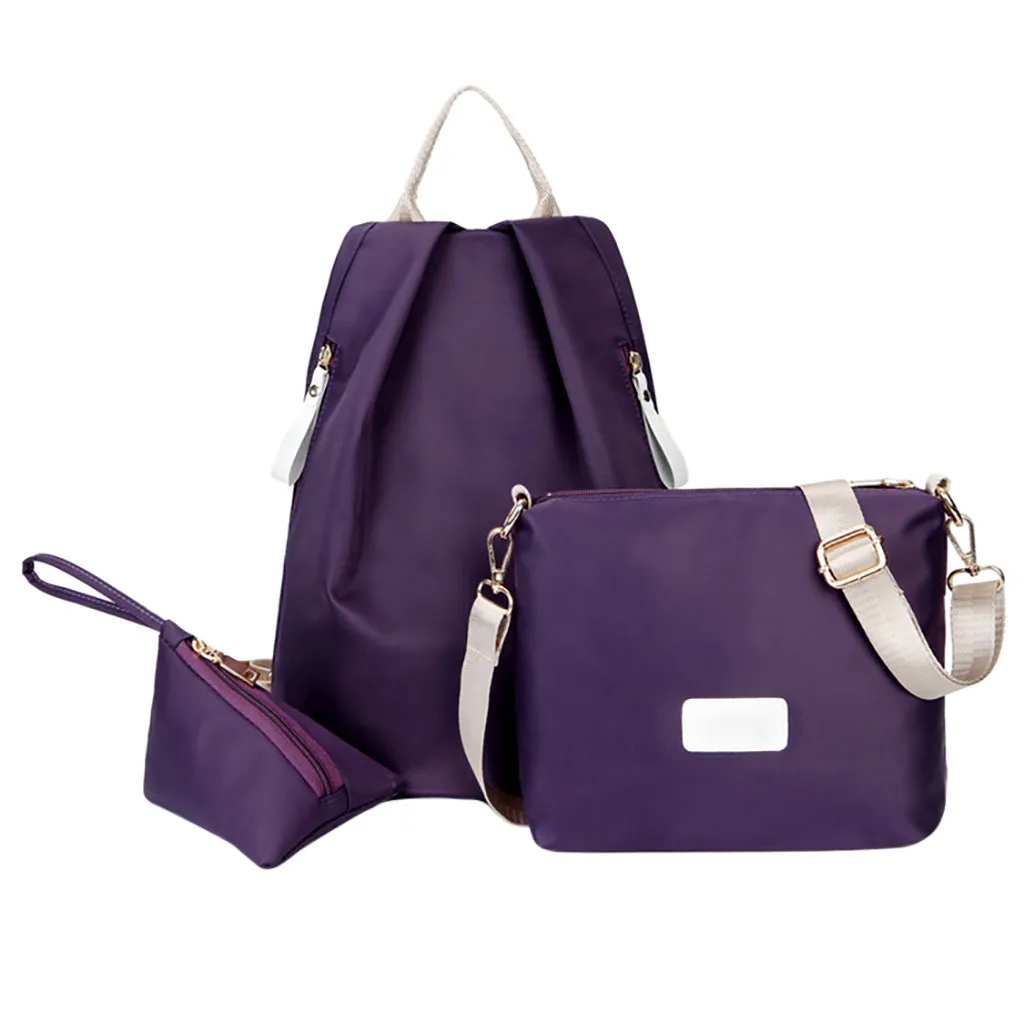 Purple Aelicy, женская модная многофункциональная нейлоновая сумка, трехсекционный рюкзак с буквенным принтом, сумка для мамы, студенческий рюкзак, повседневный Mochila De Moda - Цвет: Purple
