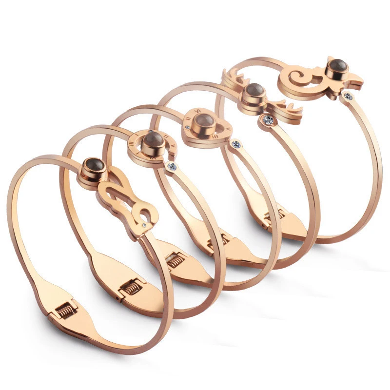 Браслет с сердечками из титановой стали для женщин браслеты римскими цифрами на