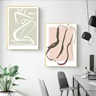 Постер с изображением женщины розового цвета, Однолинейный эскиз, настенная живопись, минималистичные картины для декора гостиной