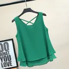 MOYISU женские шифоновые блузки размера плюс 6XL 2022 новые летние свободные рубашки без рукавов топы Blusa de talla grande