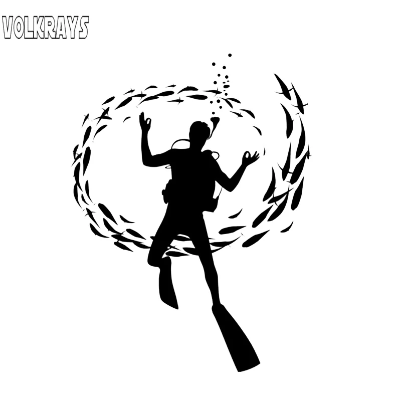 

Интересная Автомобильная наклейка Volkrays, подводное плавание, аксессуары для глубоководных рыб, светоотражающая Водонепроницаемая винилова...