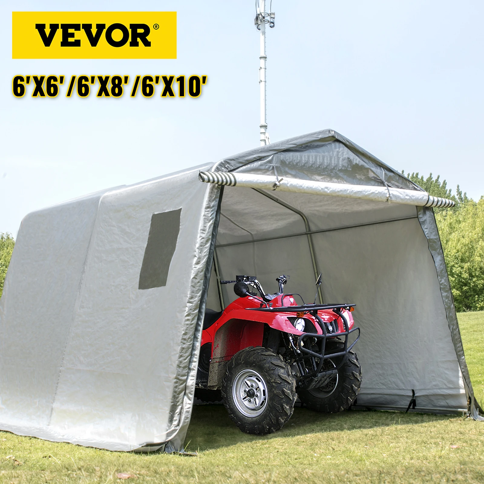 

NEW VEVOR Motorcycle Shelter Shed Cover Portable Storage Garage Tent Outdoor Garden Patio Bike Bicycle Lawnmower Scooter Shed