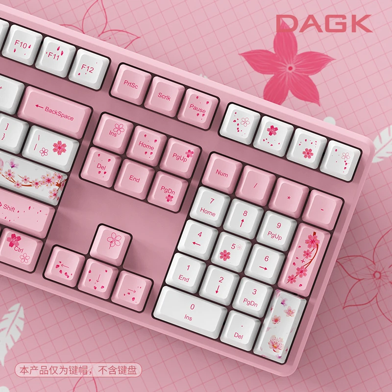 mount fuji sakura pink keycaps pbt key cap cherry oem profile 128 keys for mechanical keyboard for gk61 gh60 rk61 sk87 base kit free global shipping
