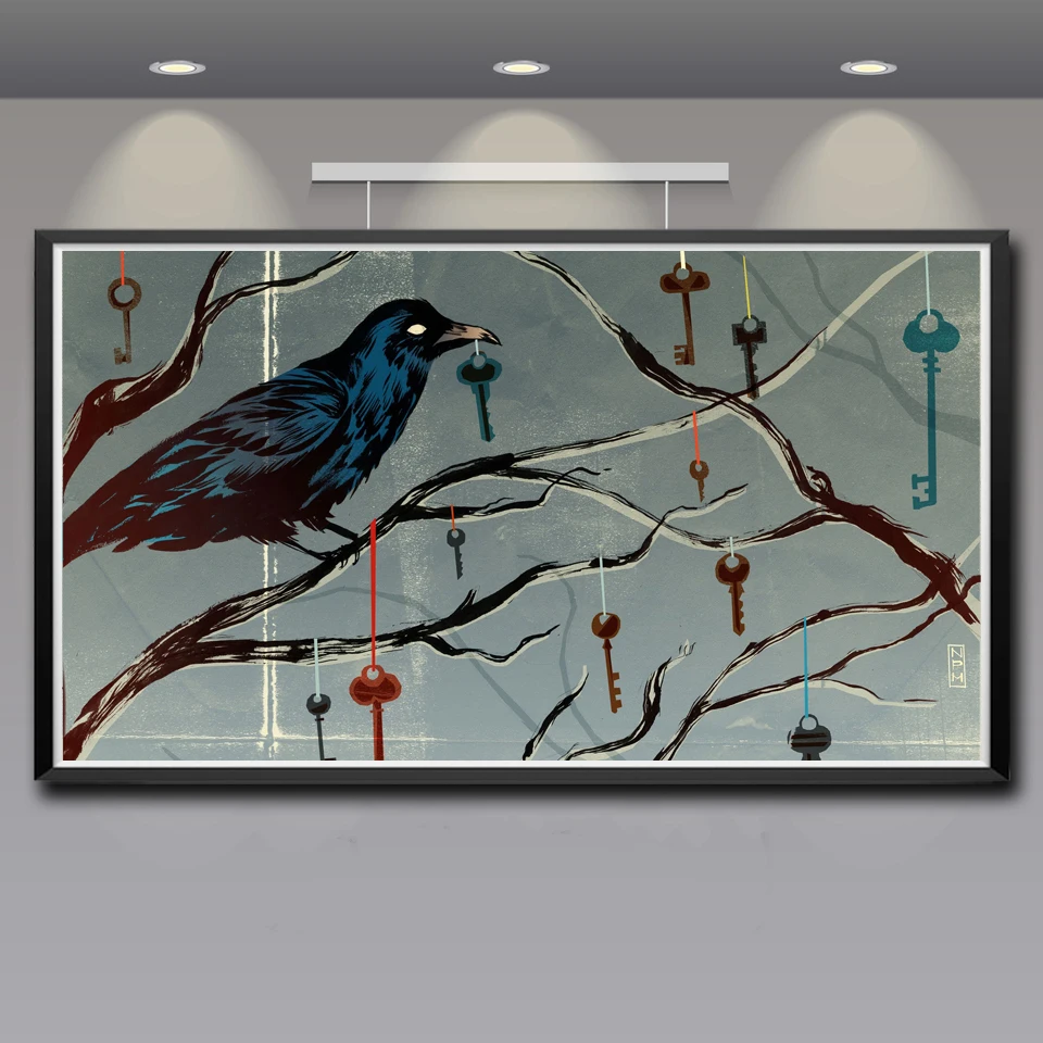 Художественное оформление череп дым холст картина стены Искусство Абстрактный