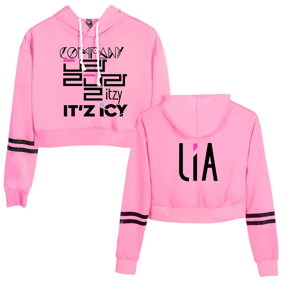 LUCKYFRIDAY популярный ITZY женский сексуальный милый укороченный топ толстовки с