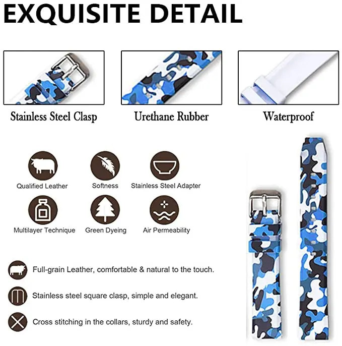 New Style Camouflage Silicone Strap is Suitable for Samsung S3 Smart Watch with 20mm22mm24mm Flat Head Bracelet Quick Release enlarge