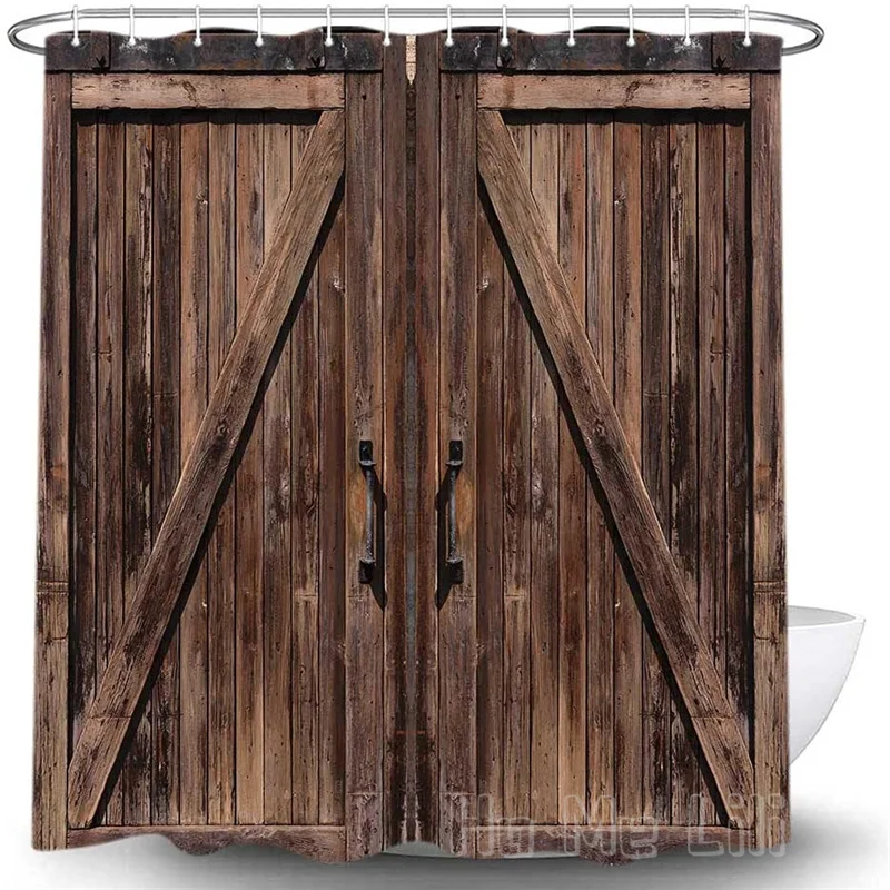 

Old Barn Door Shower Curtain By Ho Me Lili Wooden Garage American Style Decorations For Rustic Waterproof Bathroom Accessories