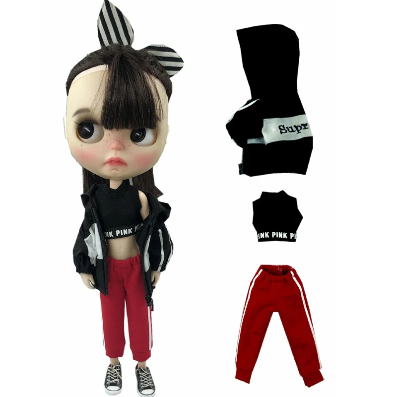 Кукла Blyth спортивная куртка + жилет брюки для ob24 OB24 Azone Licca Pullip 1/6 аксессуары кукол