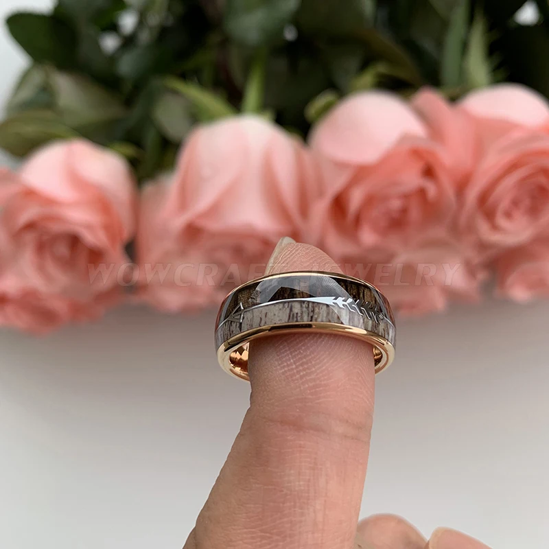 Модный вольфрамовый обручальный браслет 8 мм для мужчин и женщин инкрустация