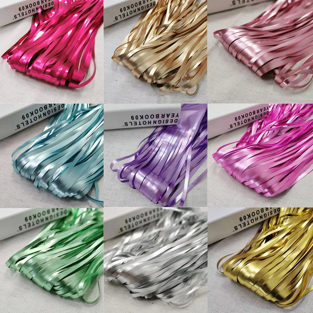 1 м × 2 с днем рождения металлическая цветная алюминиевая фольга дождь шелк