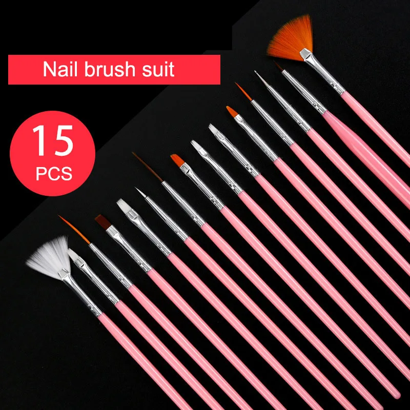 15 шт. дизайн ногтей ручка с кисточкой украшения набор инструментов