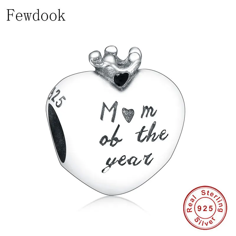 Браслет-Шарм из серебра 925 пробы в форме короны принцессы для мамы и Дня матери