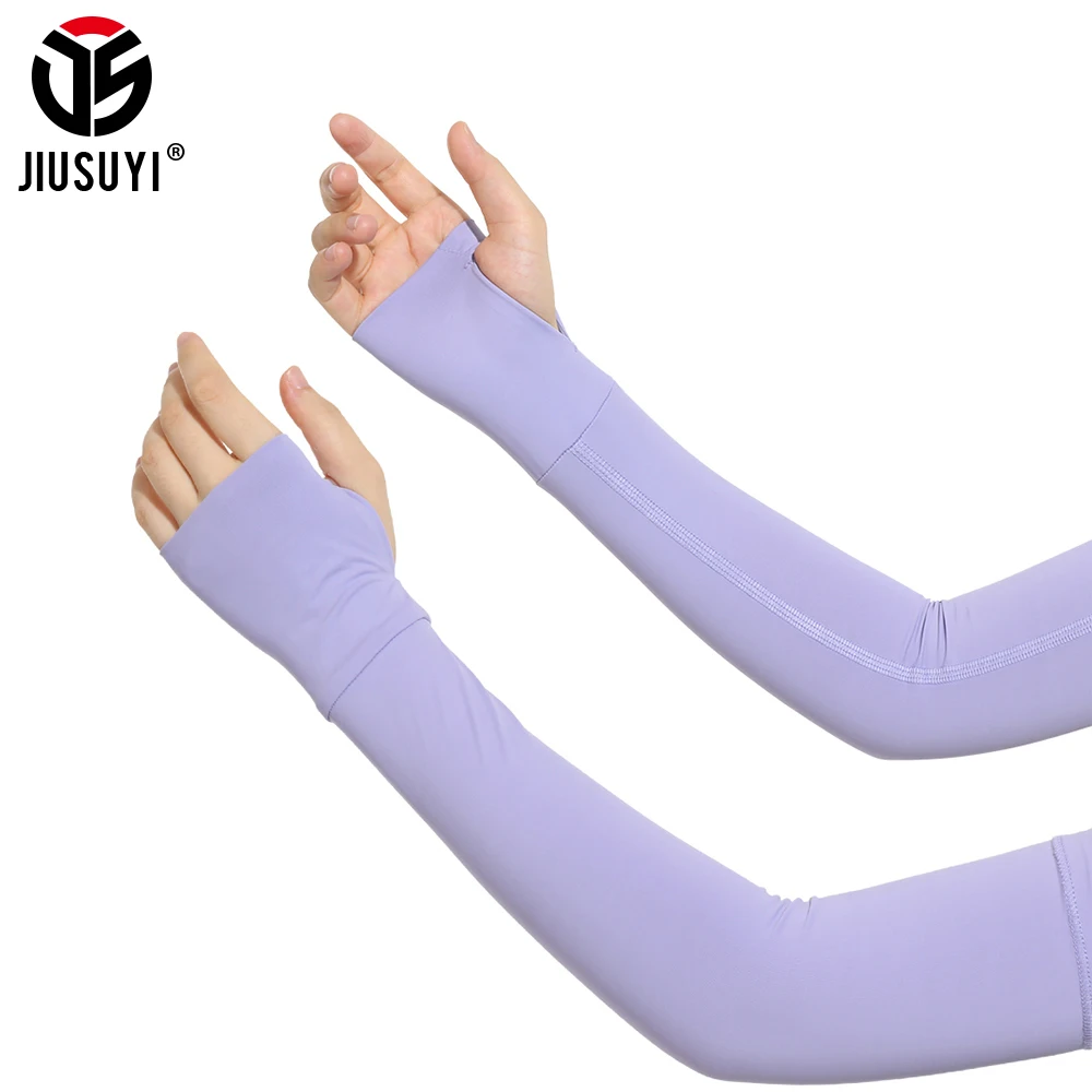 

Arm Sleeves Summer Ice Fabric Sun Protection Breathable Quick Dry Cover Running Cycling Fishing Warmers Safety Sports Gear Women