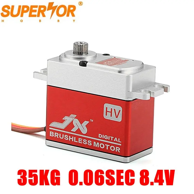 

BLS-HV7032MG JX 8.4V 35KG 0.06sec High Voltage digital brushless standard servo For RC Car Helicopter