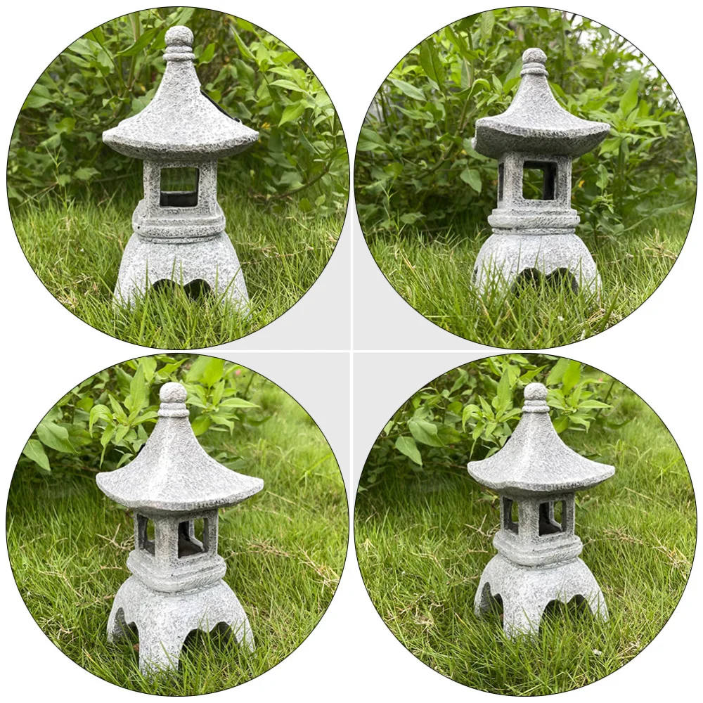 

1Pc Delicate Outdoor Light Resin Solar Power Adorment Lamp Adornment Light Grey