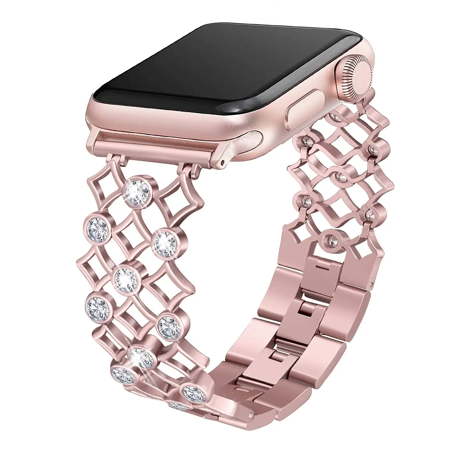 Женский ремешок из нержавеющей стали со стразами для Apple Watch 38 мм 42 мм 40 мм 44 мм ремешок iwatch Series 4 3 2 1 ремешок для наручных часов