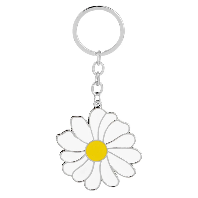 

Little Daisy Keychain Keys Women DIY Metal Keyring Jewelry Bag Zinc Alloy Car Key Ring Flower Key Chains For Lovers
