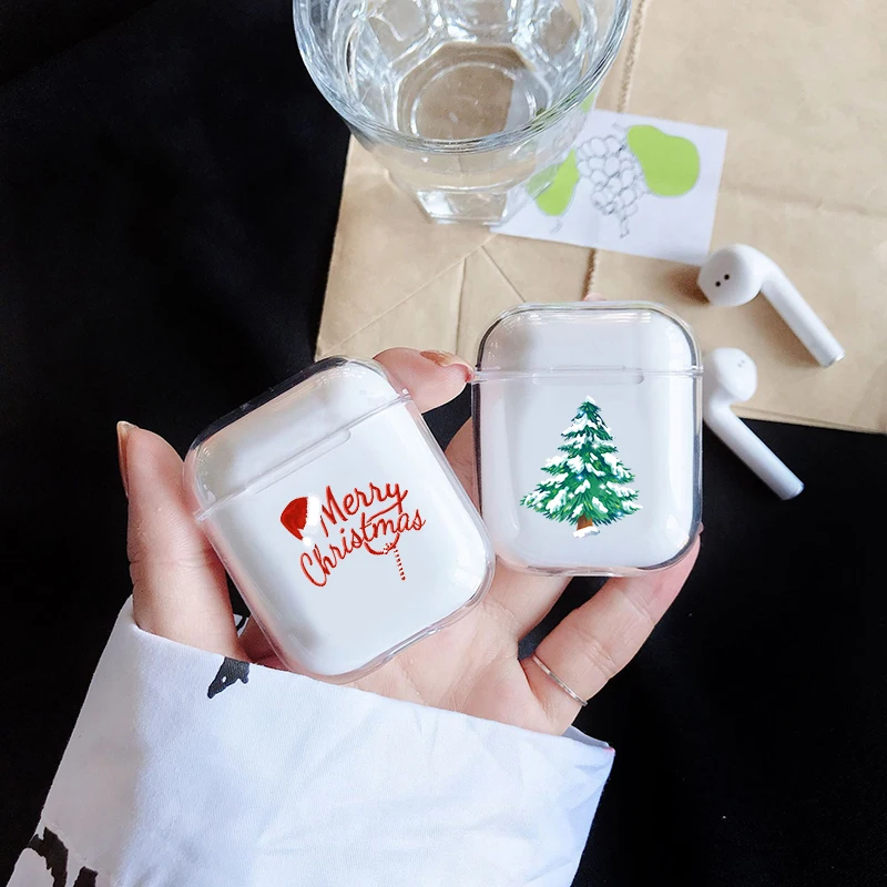 Чехол для наушников с рождественской елкой Apple airpods Модный чехол Санта Клаусом