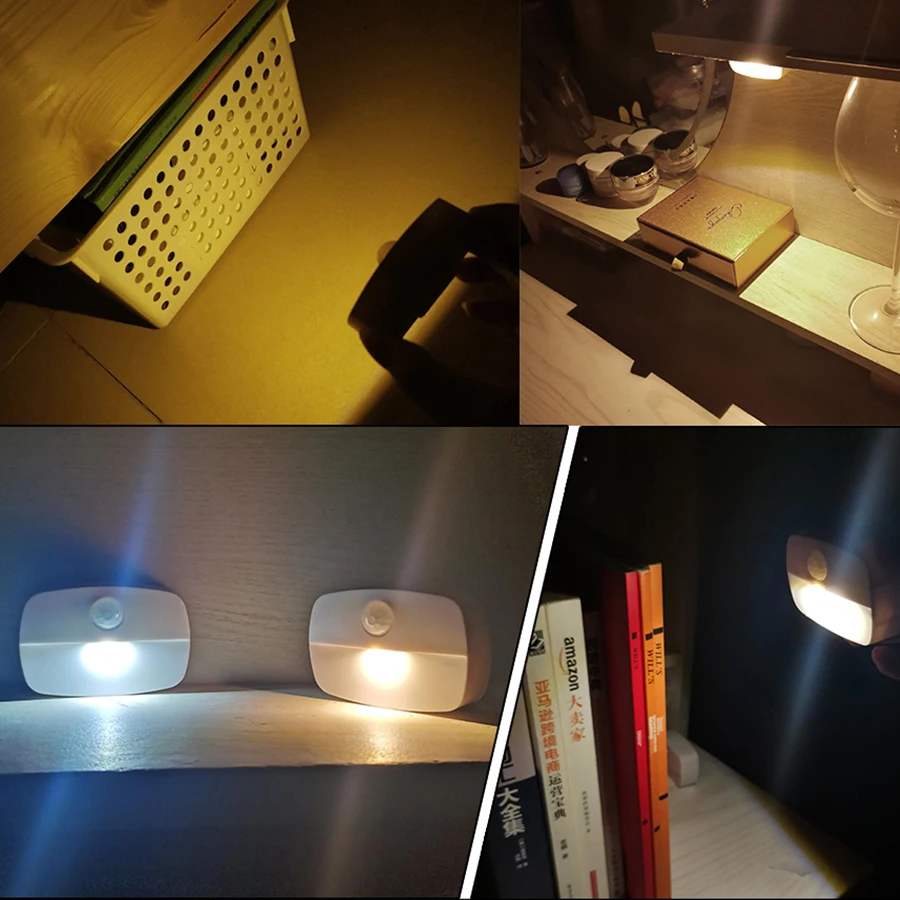 

2021 New LED Motion Sensor Light Battery Operated Wireless Wall Lamp Night Light No Glare Corridor Closet LED Cabinet Door Light
