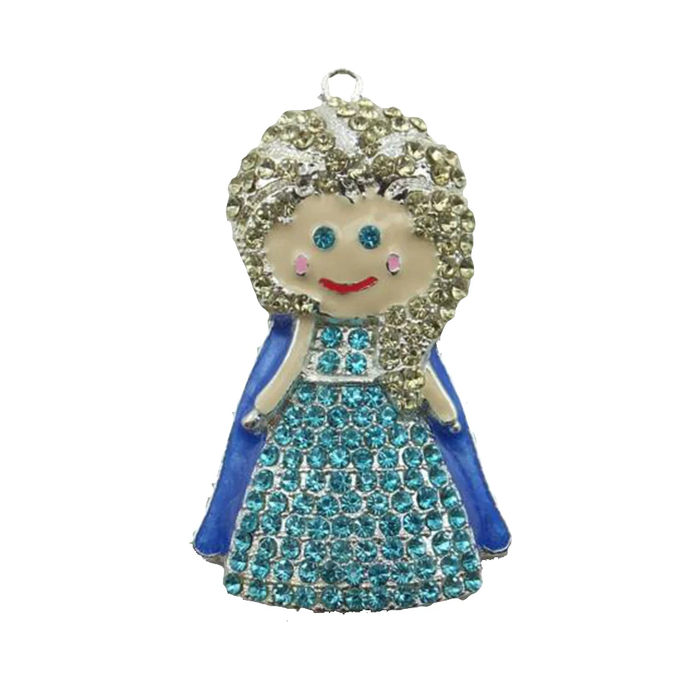 Кулон в виде персонажа фильма Эльзы стразы для маленькой девочки подарок |