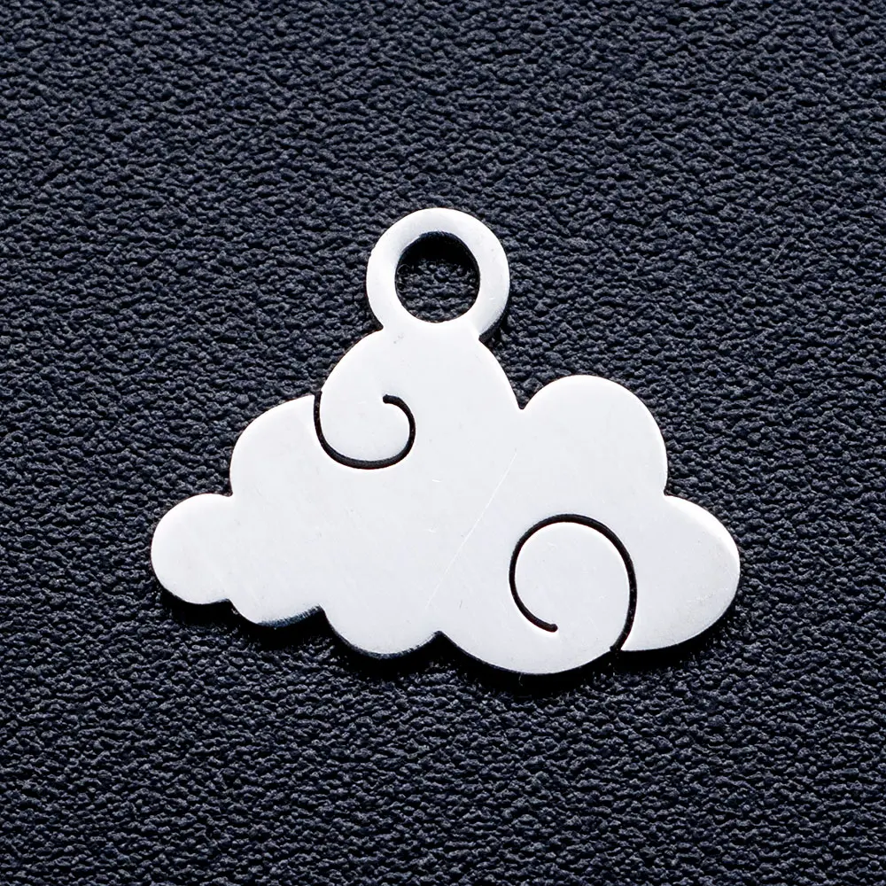 

10pcs/lot White Cloud DIY Jewelry Charms Wholesale 316 Stainless Steel Factory Direct Pendant Accessories Never Tarnish