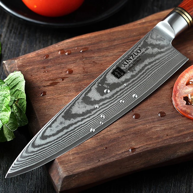 XINZUO 8 ''дюйма шеф-повара Ножи японский 67 слоев Дамаск Сталь Gyuto нож для