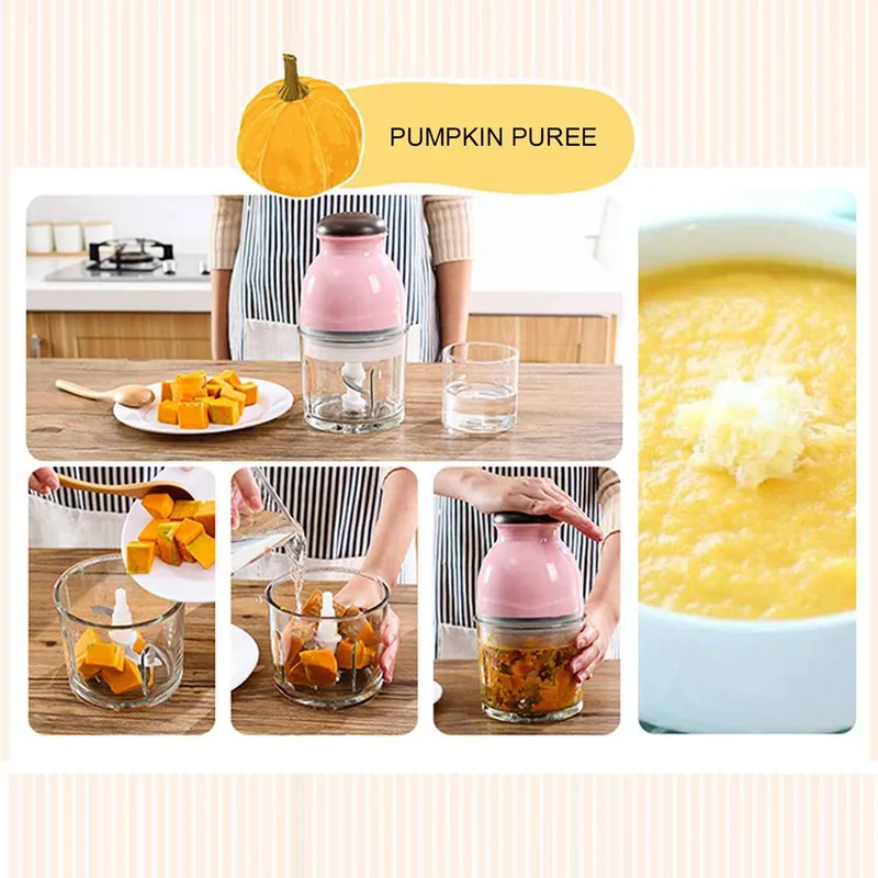 

300W Eu Plug Mini Electric Meat Grinder Food Processor Vegetable Fruit Blender Chopper 600Ml-Eu Plug