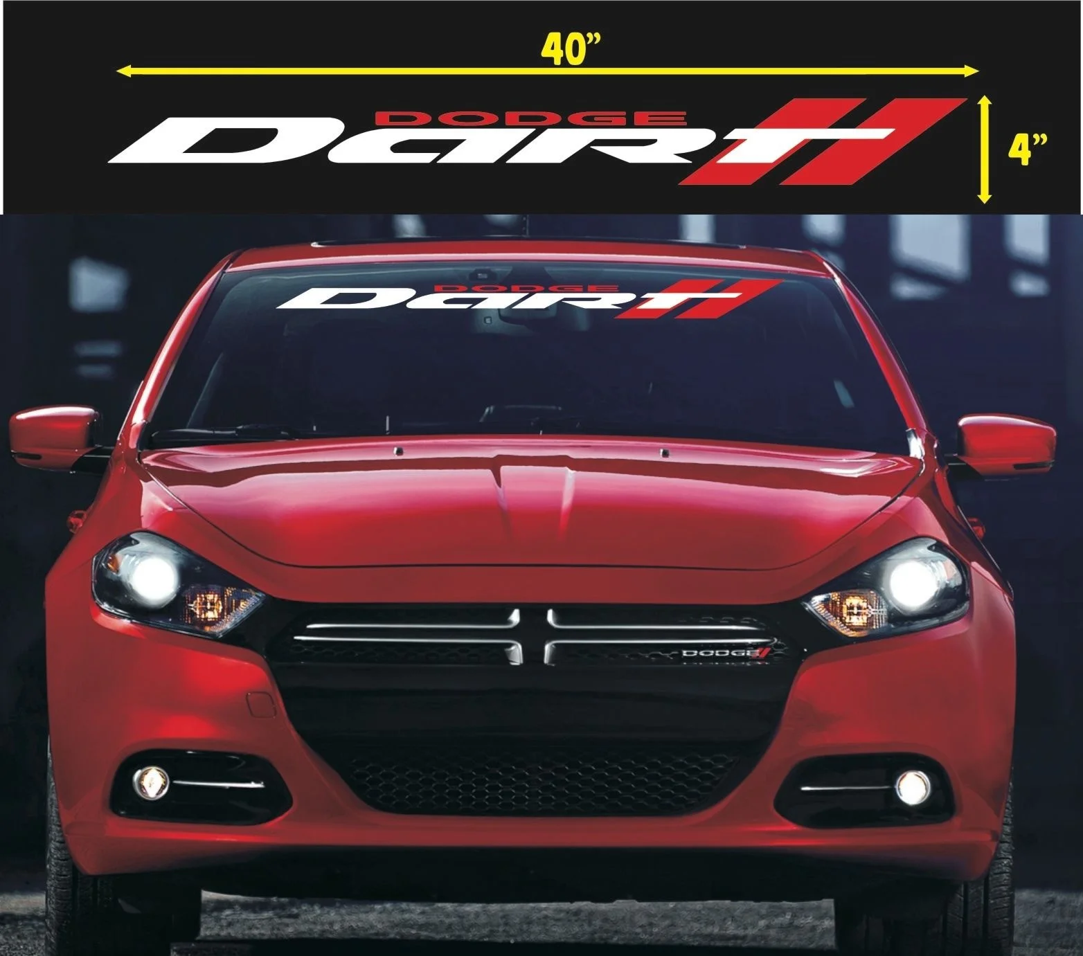 

Виниловая наклейка на лобовое стекло для DODGE Дротика