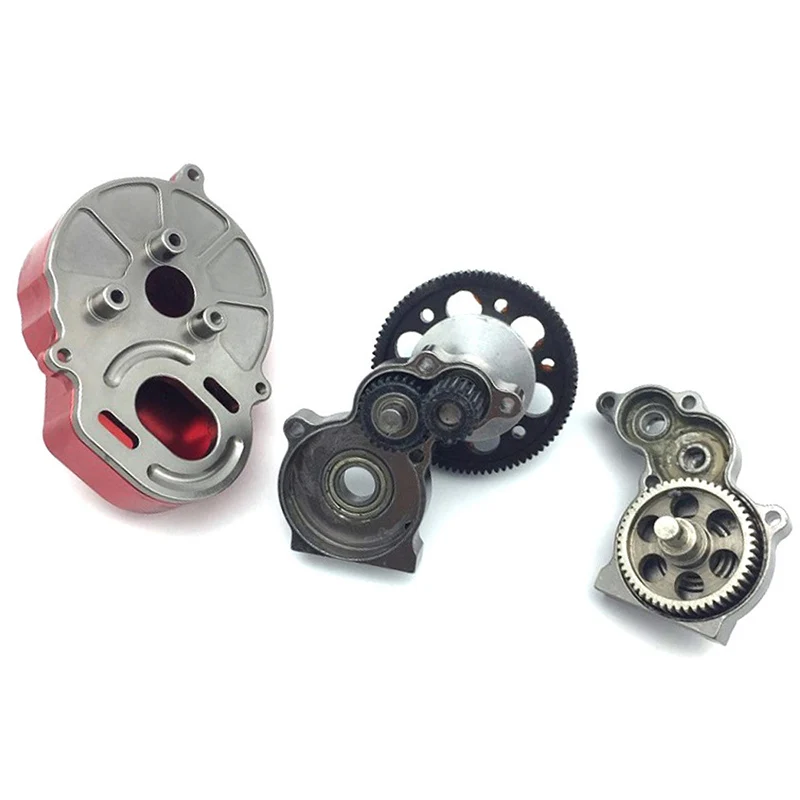 Metal Gearbox Transmission Box with Motor Gear for 1/10 RC Crawler Car SCX10 |