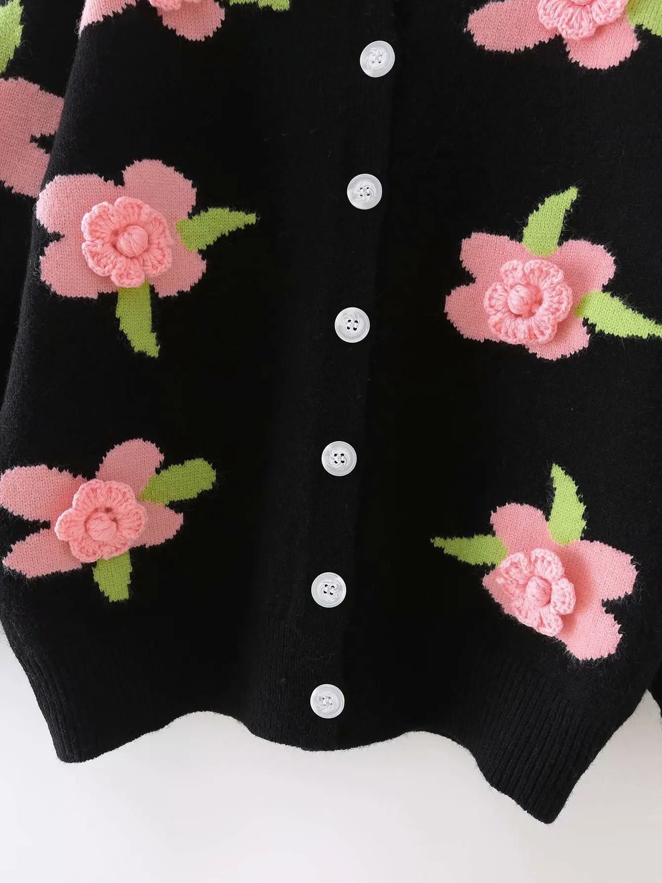 

Tingfly Designer Fashion 3D Flower Appliques Single Breasted Knit Cardigans Winter Autumn Street Casual Knitwear Sweaters Lazy
