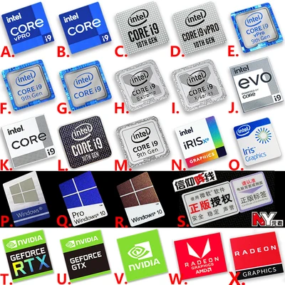 

Оригинальный core i9 Core 8 9 10 11 поколение EVO наклейка на процессор для ноутбука и настольного компьютера