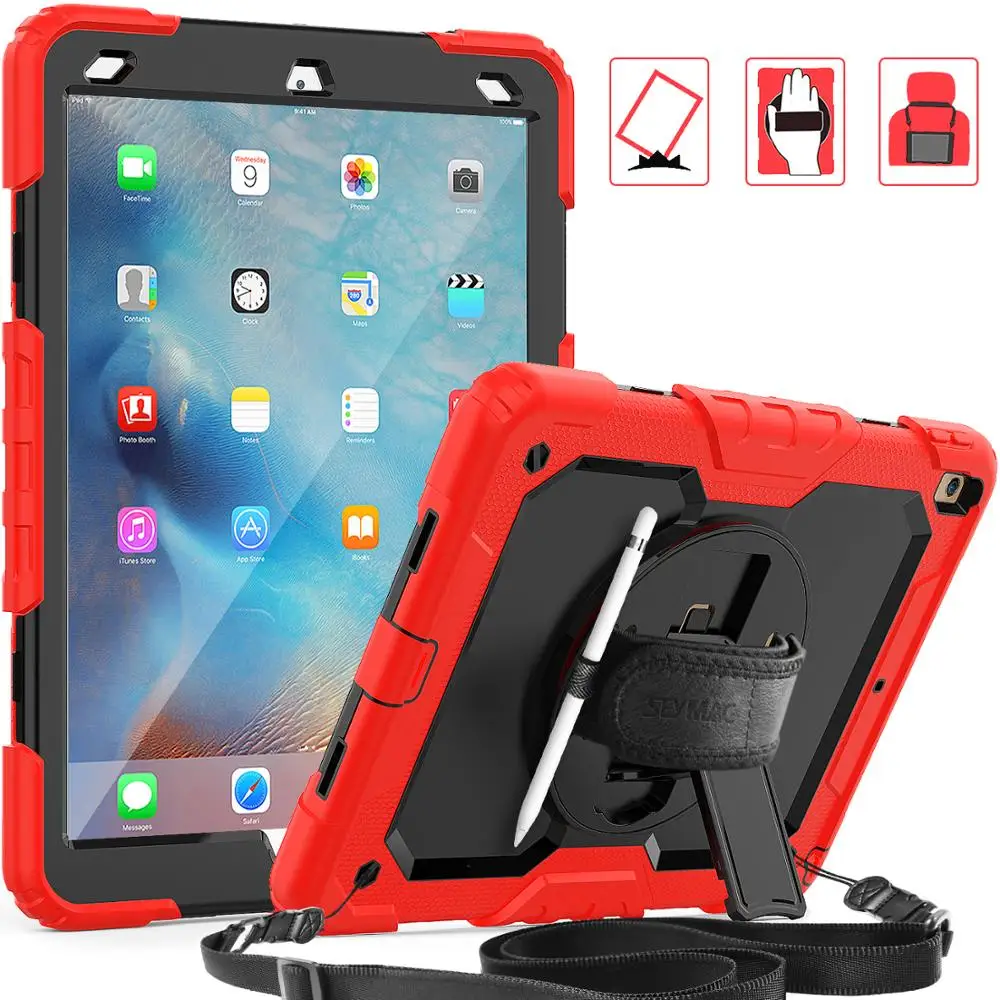

Protective Case for iPad Air 3 cases 10.5 inch 2019 Cover Funda Shockproof With 360 Rotate Wrist&Neck Straps for iPad Pro 10.5